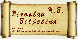 Miroslav Biljetina vizit kartica